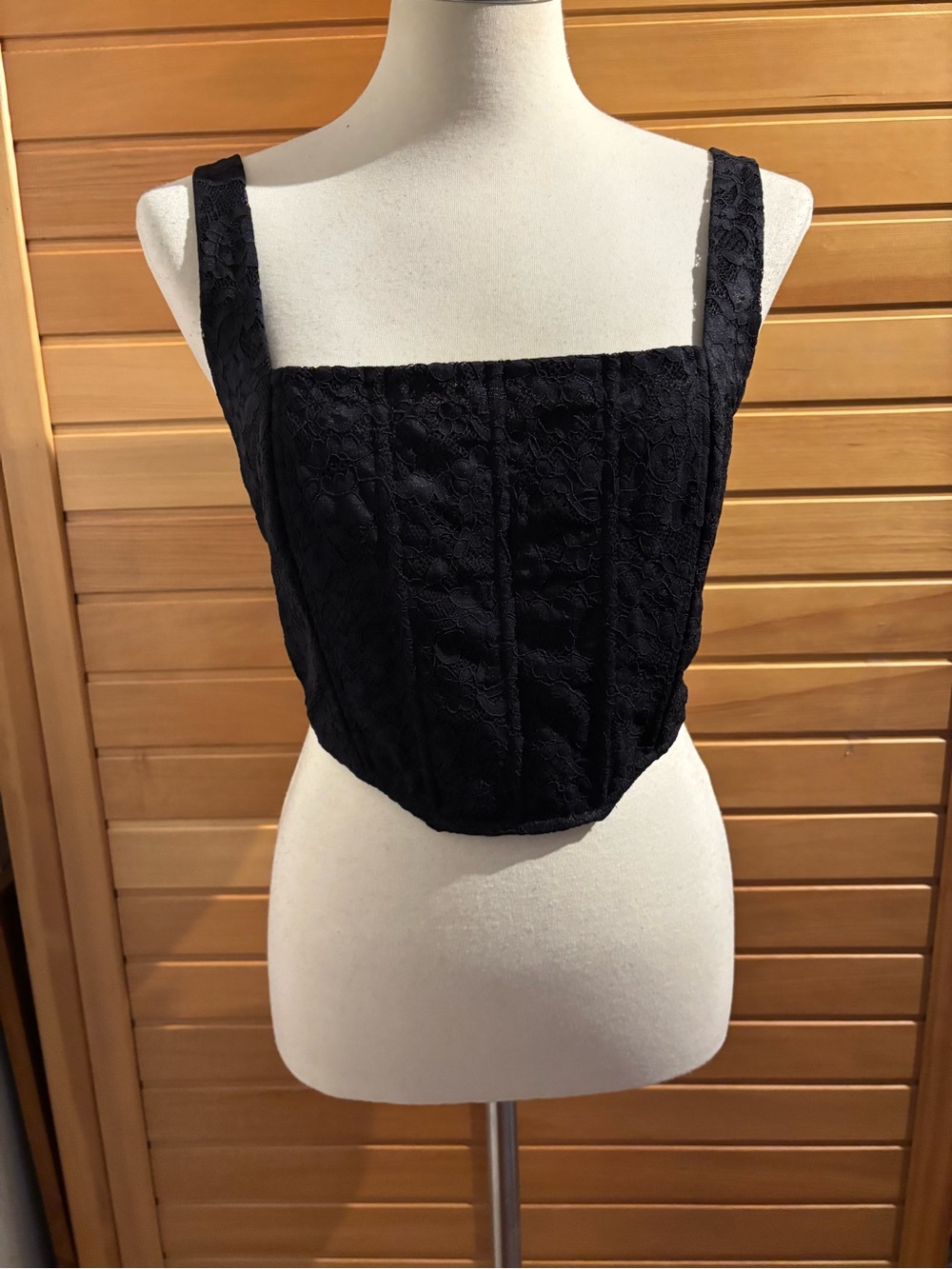 NWT Dynamite Black Lace Bandeau Crop Top